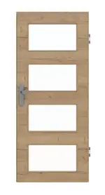 Frontansicht von GARANT Wohnungseingangstür Quer Authentic Risseiche CePaL mit Lichtausschnitt LA-11