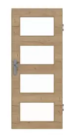 Frontansicht von GARANT Wohnungseingangstür Quer Authentic Risseiche GCK08 mit Lichtausschnitt LA-11