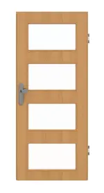 Frontansicht von GARANT Wohnungseingangstür Eiche Premium CePaL mit Lichtausschnitt LA-11