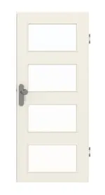 Frontansicht von GARANT Wohnungseingangstür Weißlack 9010 CePaL mit Lichtausschnitt LA-11