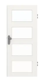 Frontansicht von GARANT Wohnungseingangstür Weißlack 9016 CePaL mit Lichtausschnitt LA-11