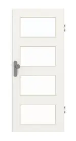 Frontansicht von GARANT Wohnungseingangstür Weißlack 9016 mit Lichtausschnitt LA-11