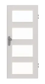 Frontansicht von GARANT Wohnungseingangstür U12188SD Lichtgrau GHK08 mit Lichtausschnitt LA-11