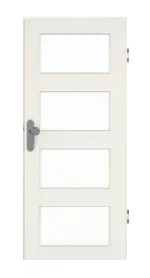 Frontansicht von GARANT Wohnungseingangstür Weiß Struktur Premium GCK08 mit Lichtausschnitt LA-11