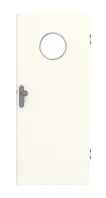 Frontansicht von GARANT Wohnungseingangstür 0105-60 Pearl White CePaL mit Lichtausschnitt LA-12