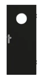 Frontansicht von GARANT Wohnungseingangstür 0901-60 Black Resopal mit Lichtausschnitt LA-12