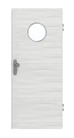 Frontansicht von GARANT Wohnungseingangstür Quer Authentic Grigio GCK08 mit Lichtausschnitt LA-12