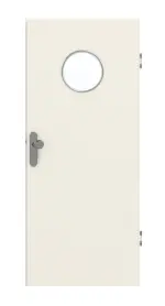 Frontansicht von GARANT Wohnungseingangstür Weißlack 9010 GHK08 mit Lichtausschnitt LA-12