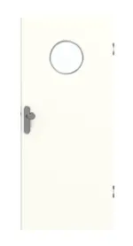 Frontansicht von GARANT Wohnungseingangstür U11026SD Kristallweiß GHK08 mit Lichtausschnitt LA-12