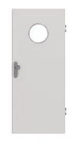 Frontansicht von GARANT Wohnungseingangstür U12188SD Lichtgrau GHK08 mit Lichtausschnitt LA-12