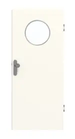 Frontansicht von GARANT Wohnungseingangstür 0105-60 Pearl White CePaL mit Lichtausschnitt LA-13