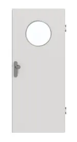 Frontansicht von GARANT Wohnungseingangstür 0160-60 Silver Grey CePaL mit Lichtausschnitt LA-13