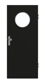 Frontansicht von GARANT Wohnungseingangstür 0901-60 Black Resopal mit Lichtausschnitt LA-13