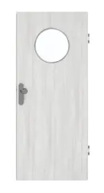 Frontansicht von GARANT Wohnungseingangstür Authentic Grigio CePaL mit Lichtausschnitt LA-13