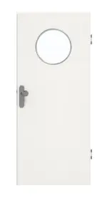 Frontansicht von GARANT Wohnungseingangstür Quer Authentic Bianco CePaL mit Lichtausschnitt LA-13