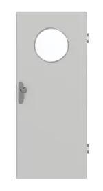 Frontansicht von GARANT Wohnungseingangstür D92-60 Dove Grey Resopal mit Lichtausschnitt LA-13