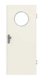 Frontansicht von GARANT Wohnungseingangstür Weißlack 9010 CePaL mit Lichtausschnitt LA-13