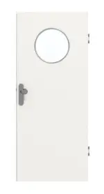 Frontansicht von GARANT Wohnungseingangstür Weißlack 9016 GHK08 mit Lichtausschnitt LA-13