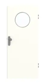 Frontansicht von GARANT Wohnungseingangstür U11026SD Kristallweiß GHK08 mit Lichtausschnitt LA-13