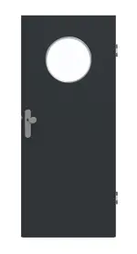 Frontansicht von GARANT Wohnungseingangstür U12000SD Vulkanschwarz GHK08 mit Lichtausschnitt LA-13