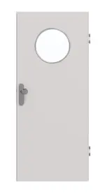 Frontansicht von GARANT Wohnungseingangstür U12188SD Lichtgrau GHK08 mit Lichtausschnitt LA-13