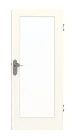 Frontansicht von GARANT Wohnungseingangstür 0105-60 Pearl White CePaL mit Lichtausschnitt LA-2