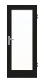 Frontansicht von GARANT Wohnungseingangstür 0901-60 Black Resopal mit Lichtausschnitt LA-2