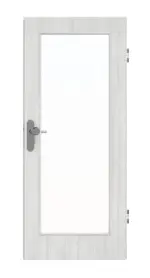 Frontansicht von GARANT Wohnungseingangstür Authentic Grigio CePaL mit Lichtausschnitt LA-2