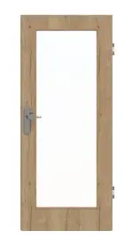 Frontansicht von GARANT Wohnungseingangstür Authentic Risseiche GCK08 mit Lichtausschnitt LA-2