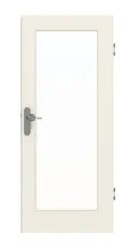 Frontansicht von GARANT Wohnungseingangstür Weißlack 9010 mit Lichtausschnitt LA-2