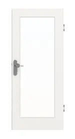 Frontansicht von GARANT Wohnungseingangstür Weißlack 9016 mit Lichtausschnitt LA-2