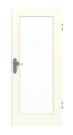 Frontansicht von GARANT Wohnungseingangstür W980ST15 Platinweiß GHK08 mit Lichtausschnitt LA-2