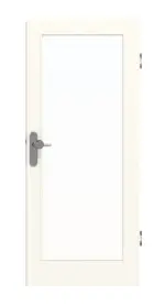 Frontansicht von GARANT Wohnungseingangstür 0105-60 Pearl White CePaL mit Lichtausschnitt LA-3