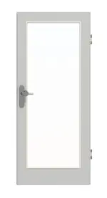 Frontansicht von GARANT Wohnungseingangstür D92-60 Dove Grey Resopal mit Lichtausschnitt LA-3