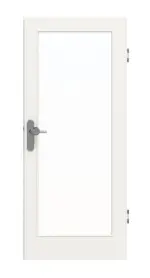 Frontansicht von GARANT Wohnungseingangstür Weißlack 9016 mit Lichtausschnitt LA-3