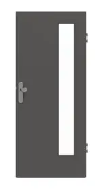 Frontansicht von GARANT Wohnungseingangstür 10622-60 Ebony CePaL mit Lichtausschnitt LA-4 bandseitig