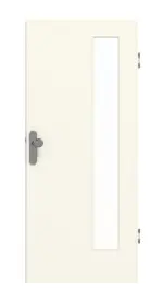 Frontansicht von GARANT Wohnungseingangstür 9417-60 Snow White CePaL mit Lichtausschnitt LA-4 bandseitig