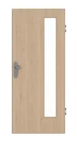 Frontansicht von GARANT Wohnungseingangstür Authentic Achat CePaL mit Lichtausschnitt LA-4 bandseitig