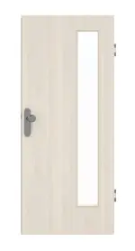 Frontansicht von GARANT Wohnungseingangstür Authentic Perl GCK08 mit Lichtausschnitt LA-4 bandseitig