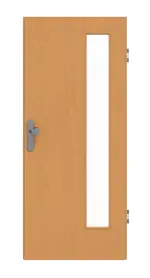 Frontansicht von GARANT Wohnungseingangstür Buche Exklusiv CePaL mit Lichtausschnitt LA-4 bandseitig