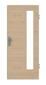 Frontansicht von GARANT Wohnungseingangstür Quer Authentic Achat GCK08 mit Lichtausschnitt LA-4 bandseitig