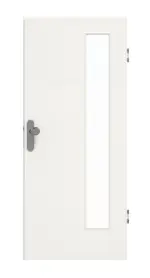 Frontansicht von GARANT Wohnungseingangstür Quer Authentic Bianco CePaL mit Lichtausschnitt LA-4 bandseitig