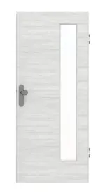 Frontansicht von GARANT Wohnungseingangstür Quer Authentic Grigio GCK08 mit Lichtausschnitt LA-4 bandseitig