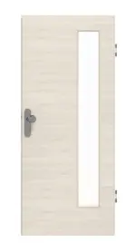 Frontansicht von GARANT Wohnungseingangstür Quer Authentic Perl GCK08 mit Lichtausschnitt LA-4 bandseitig