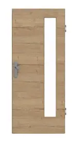 Frontansicht von GARANT Wohnungseingangstür Quer Authentic Risseiche GCK08 mit Lichtausschnitt LA-4 bandseitig