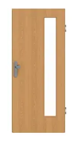 Frontansicht von GARANT Wohnungseingangstür Eiche Premium GCK08 mit Lichtausschnitt LA-4 bandseitig