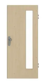 Frontansicht von GARANT Wohnungseingangstür Natura Ahorn CePaL mit Lichtausschnitt LA-4 bandseitig