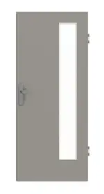 Frontansicht von GARANT Wohnungseingangstür U12115SD Platingrau GHK08 mit Lichtausschnitt LA-4 bandseitig