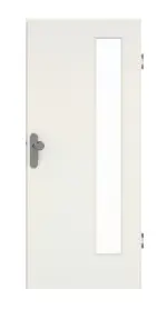 Frontansicht von GARANT Wohnungseingangstür Weiß Struktur Premium GCK08 mit Lichtausschnitt LA-4 bandseitig