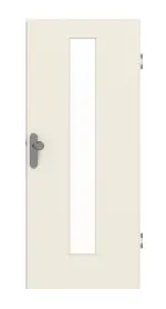 Frontansicht von GARANT Wohnungseingangstür 0140-60 Dawn Resopal mit Lichtausschnitt LA-4 mittig